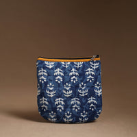 Blue - Handmade Quilted Cotton Utility Pouch 76