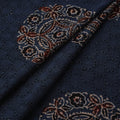 Natural Dyed Ajrakh Hand Block Print Cotton Hakoba Fabric 142