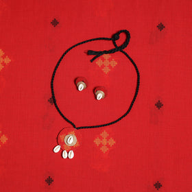 Black Bengali Tant Saree with Matching Jewellery & Blouse