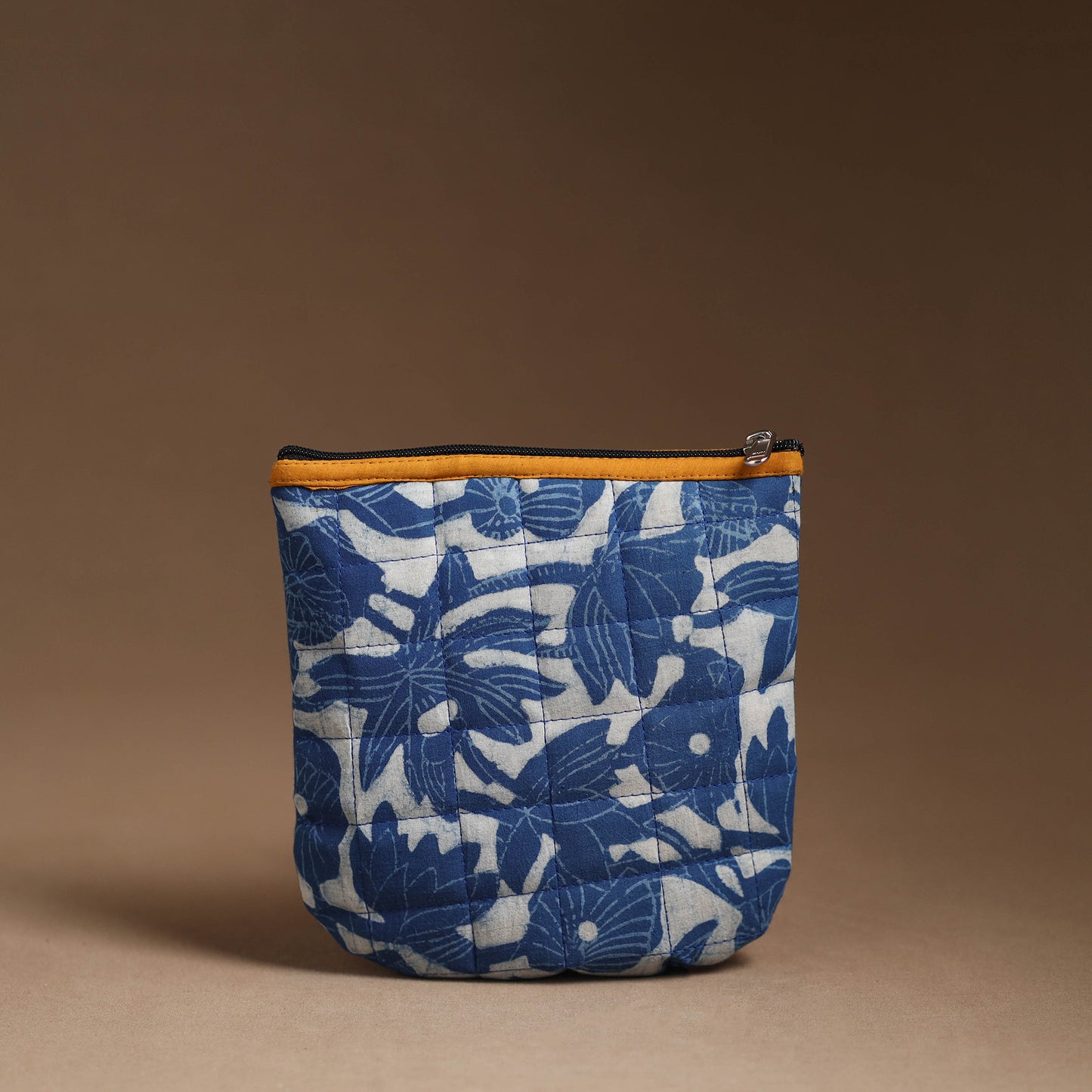 Blue - Handmade Quilted Cotton Utility Pouch 77