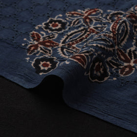 Natural Dyed Ajrakh Hand Block Print Cotton Hakoba Fabric 142
