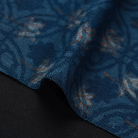 Blue - pure wool handloom akola fabric 04 - handcrafted