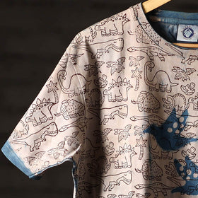 Buy Bindaas Block Art Printed Cotton Unisex Round Neck T-shirt 