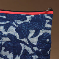 Blue - Handmade Quilted Cotton Utility Pouch 78