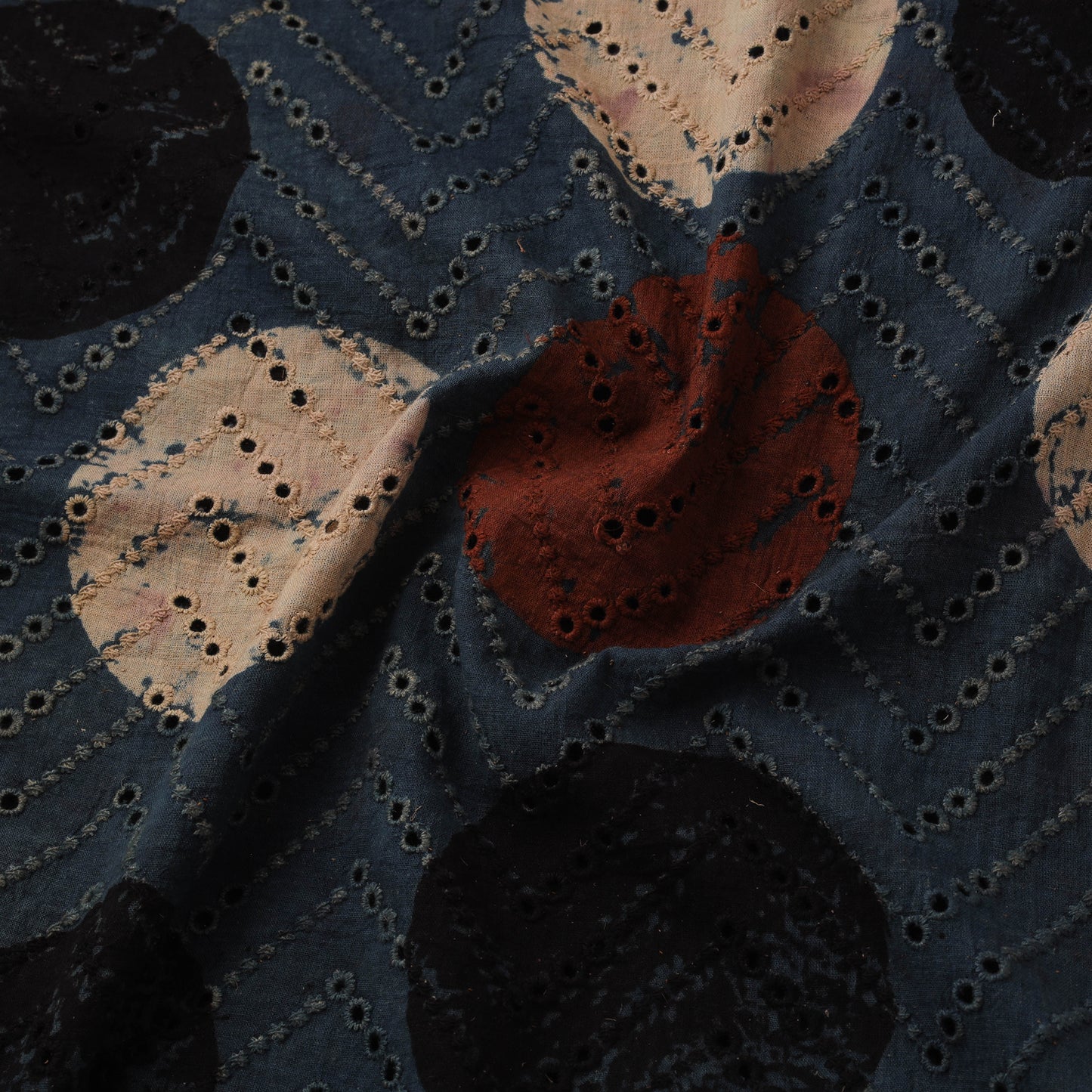 Natural Dyed Ajrakh Hand Block Print Cotton Hakoba Fabric 143