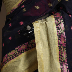 Black - bengali tant saree with matching jewellery & blouse