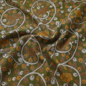Buy Green Cotton Kalamkari Print Fabric