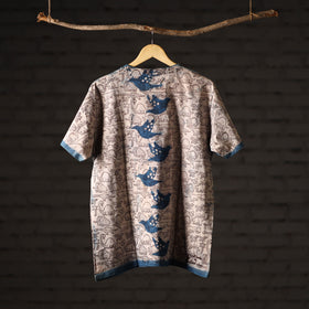 Buy Bindaas Block Art Printed Cotton Unisex Round Neck T-shirt 