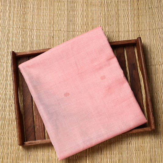 Pink - Pure Handloom Thread Buti Cotton Unisex Kurta Material - 2.95 Meter