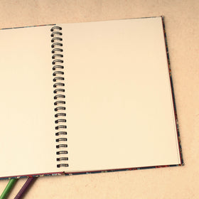 Blue - floral printed handcrafted magnetic closure notebook