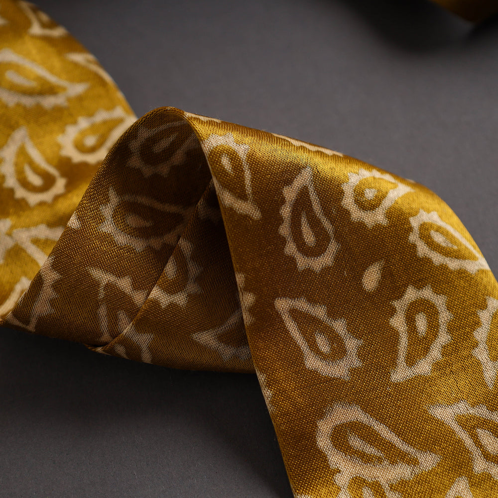 Block Printed Mashru Silk Handmade Necktie for Men