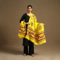  Yellow Mirror Work Printed Cotton Kutch Embroidery Dupatta