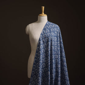 Blue - Bagru Dabu Hand Block Print Natural Dyed Cotton Fabric 46