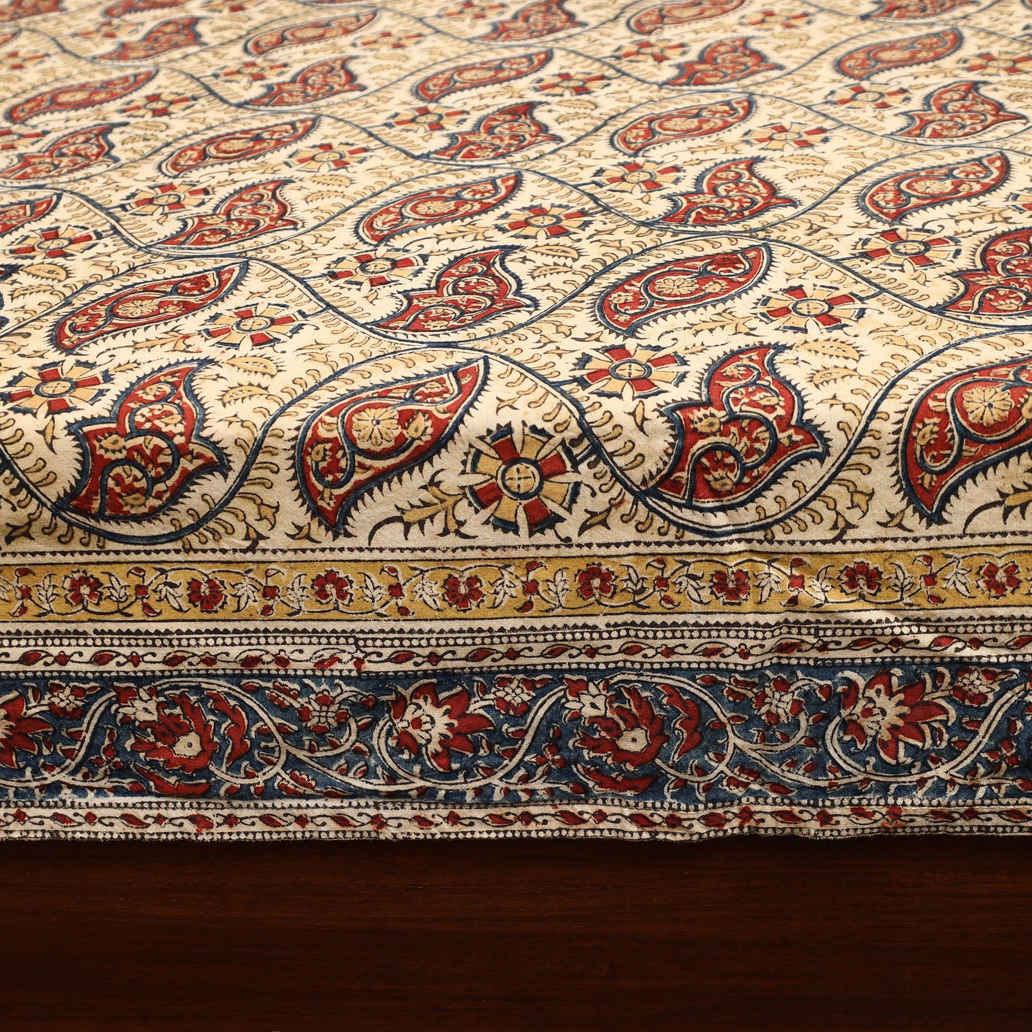 Block Print Cotton Single Kalamkari Bed Sheet 49