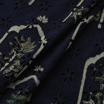 Natural Dyed Ajrakh Hand Block Print Cotton Hakoba Fabric 144