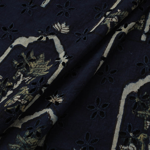 Natural Dyed Ajrakh Hand Block Print Cotton Hakoba Fabric 144