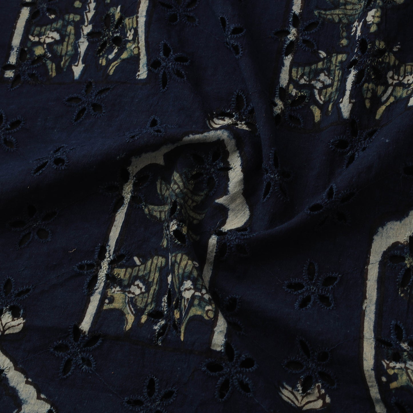 Natural Dyed Ajrakh Hand Block Print Cotton Hakoba Fabric 144