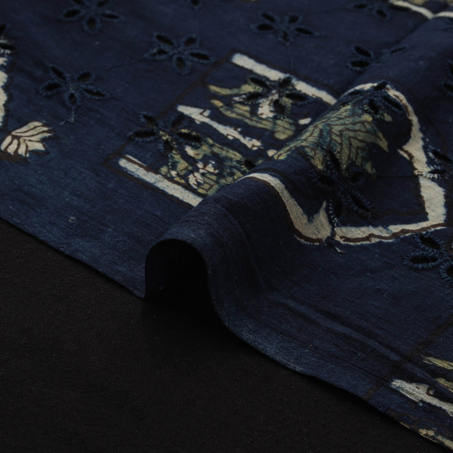 Natural Dyed Ajrakh Hand Block Print Cotton Hakoba Fabric 144