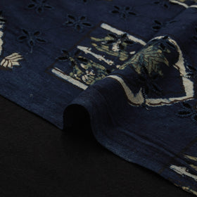 Natural Dyed Ajrakh Hand Block Print Cotton Hakoba Fabric 144