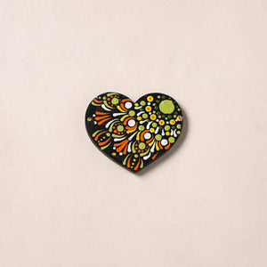 Multicolor - Heart Handpainted Mandala Art Wooden Fridge Magnet 16