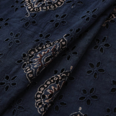 Natural Dyed Ajrakh Hand Block Print Cotton Hakoba Fabric 145
