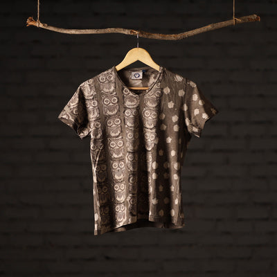 Bindaas art printed cotton women v neck t-shirt 03