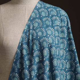 Blue - Bagru Dabu Hand Block Print Natural Dyed Cotton Fabric 47