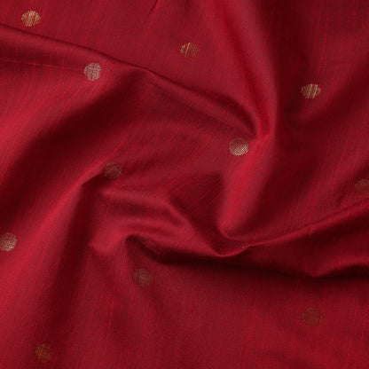 Red - Polka Dot Zari Buti Spun Dupion Viscose Silk Fabric 12