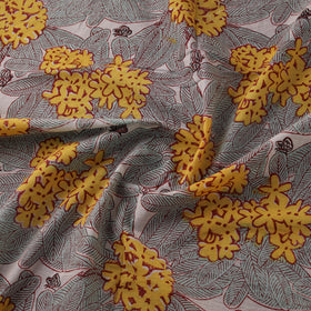 Rasa Lobhi Champa Motif Floral Hand Block Printed Cotton Fabric 08