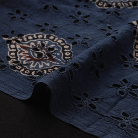 Natural Dyed Ajrakh Hand Block Print Cotton Hakoba Fabric 145