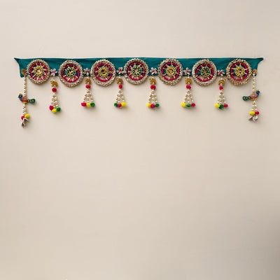 Diwali Decor Handmade Gota & Bead Work Toran 22