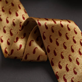  Block Printed Mashru Silk Handmade Necktie for Men 