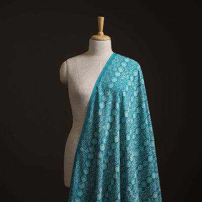 Blue - Bagru Dabu Hand Block Print Natural Dyed Cotton Fabric 48