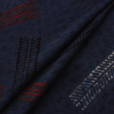 Natural Dyed Ajrakh Hand Block Print Cotton Hakoba Fabric 146