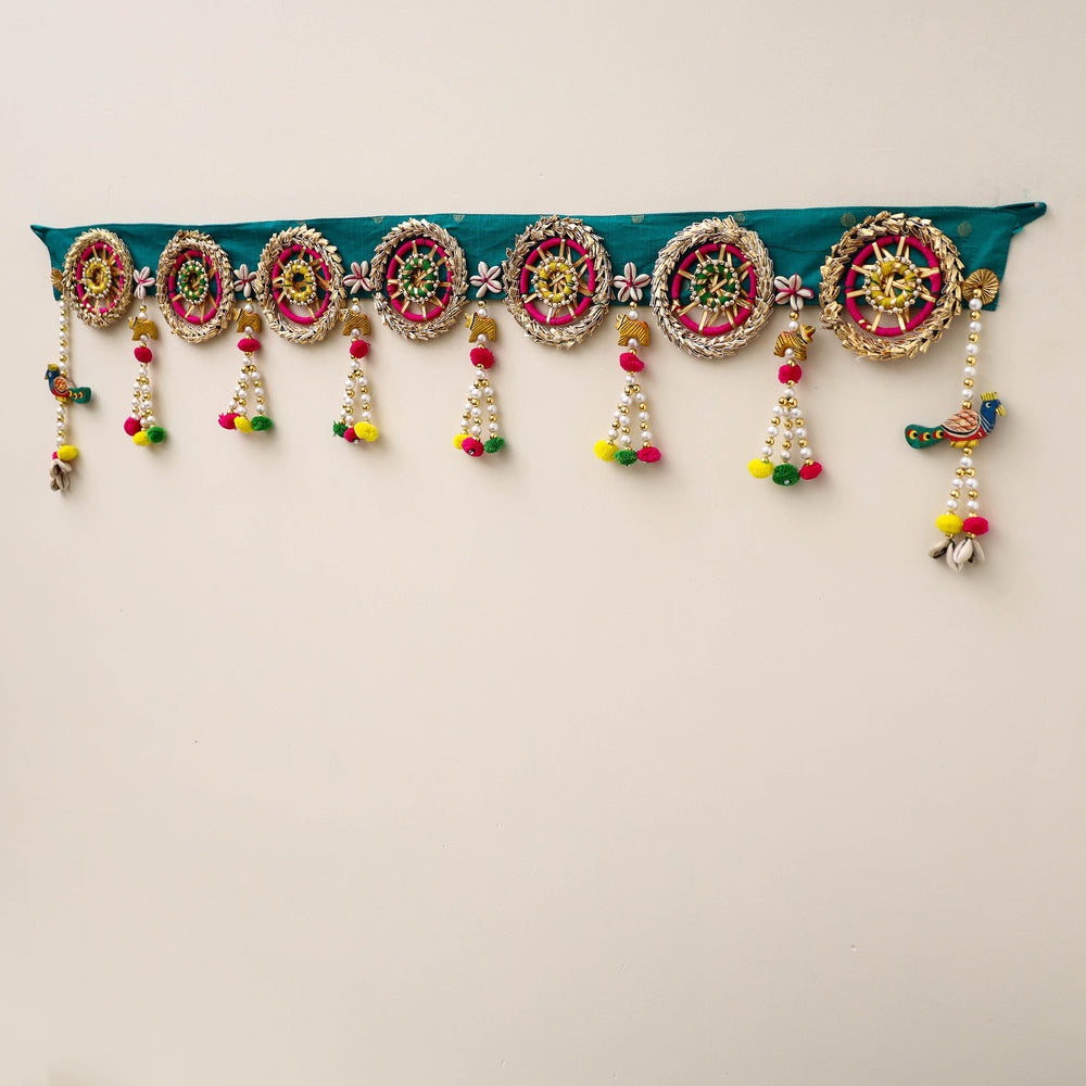 Diwali Decor Handmade Gota & Bead Work Toran 22