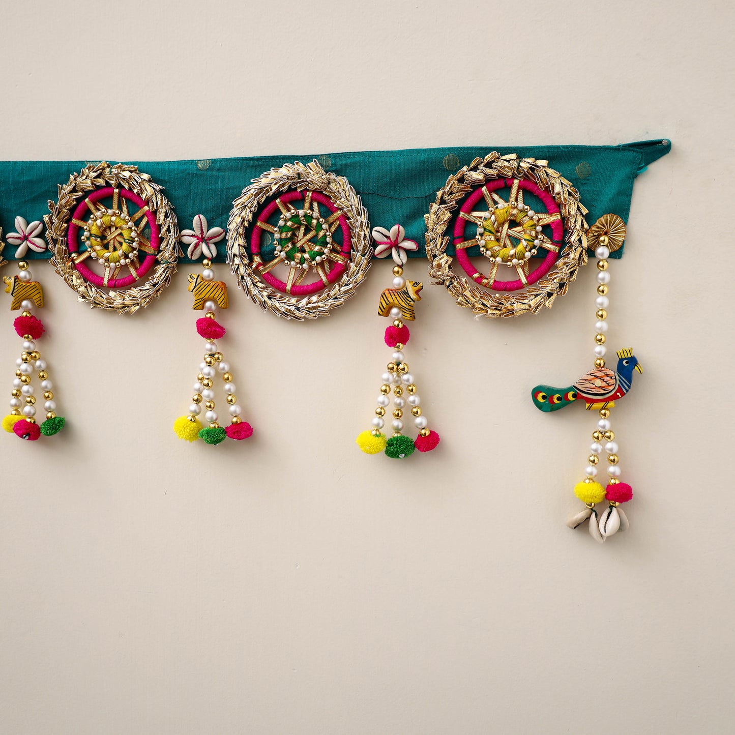 Diwali Decor Handmade Gota & Bead Work Toran 22