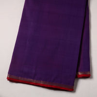 Blue - Handloom Mangalagiri Cotton Fabric with Zari Border 09