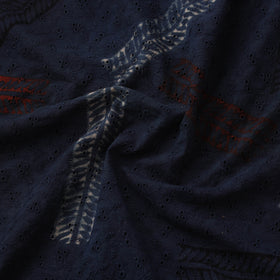 Natural Dyed Ajrakh Hand Block Print Cotton Hakoba Fabric 146
