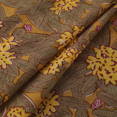 Rasa Lobhi Champa Motif Floral Hand Block Printed Cotton Fabric 10