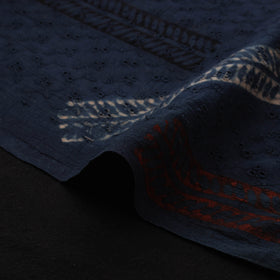 Natural Dyed Ajrakh Hand Block Print Cotton Hakoba Fabric 146