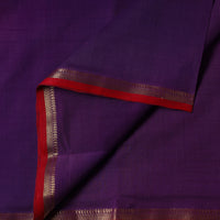 Blue - Handloom Mangalagiri Cotton Fabric with Zari Border 09