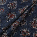 Natural Dyed Ajrakh Hand Block Print Cotton Hakoba Fabric 147
