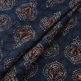 Natural Dyed Ajrakh Hand Block Print Cotton Hakoba Fabric 147