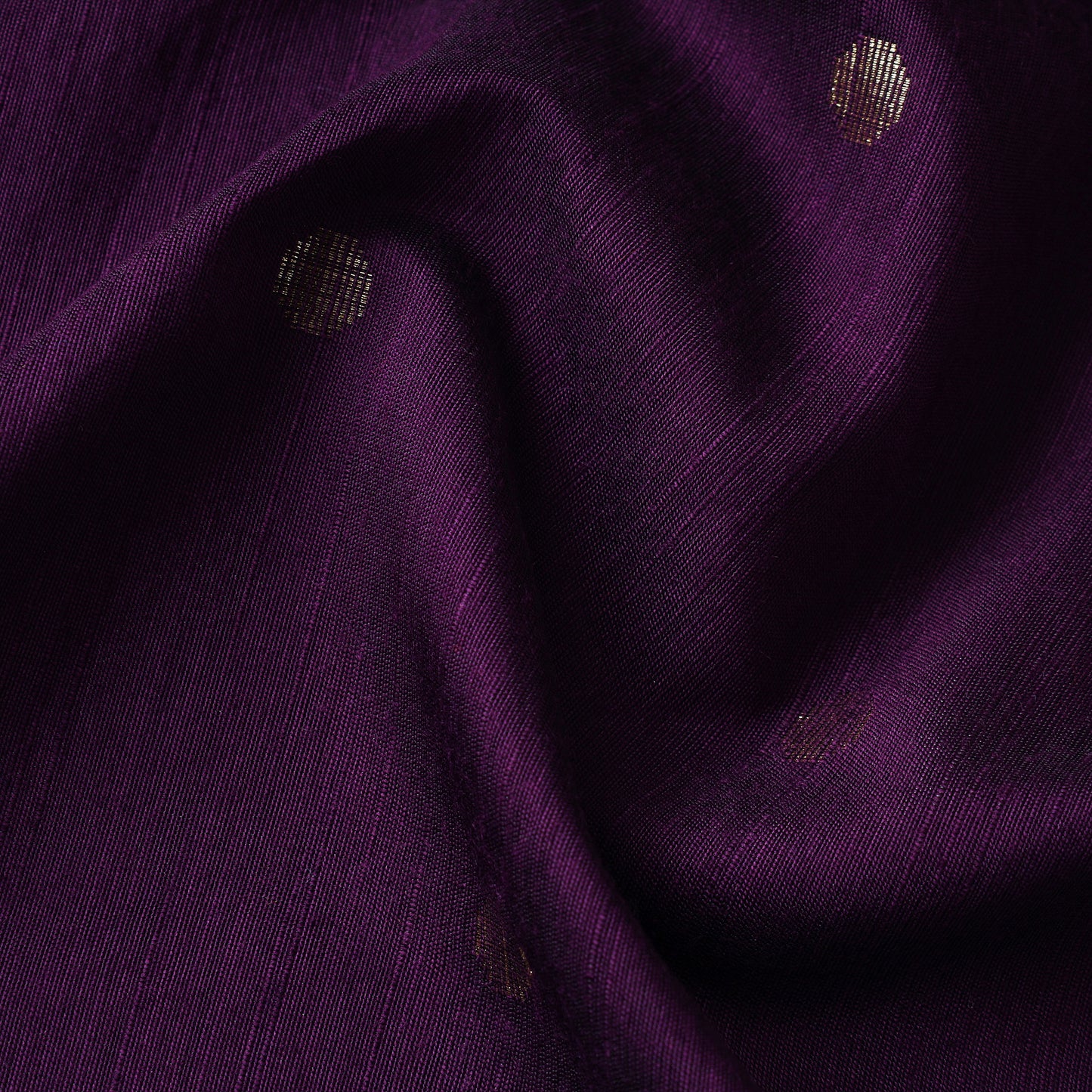 Purple - Polka Dot Zari Buti Spun Dupion Viscose Silk Fabric 13