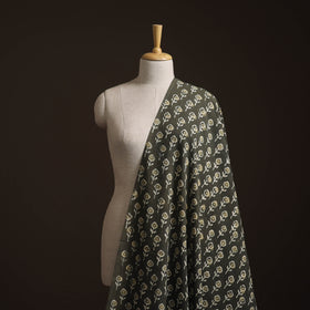 Gray - Bagru Dabu Hand Block Print Natural Dyed Cotton Fabric 49