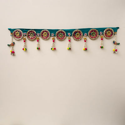 Diwali Decor Handmade Gota & Bead Work Toran 23