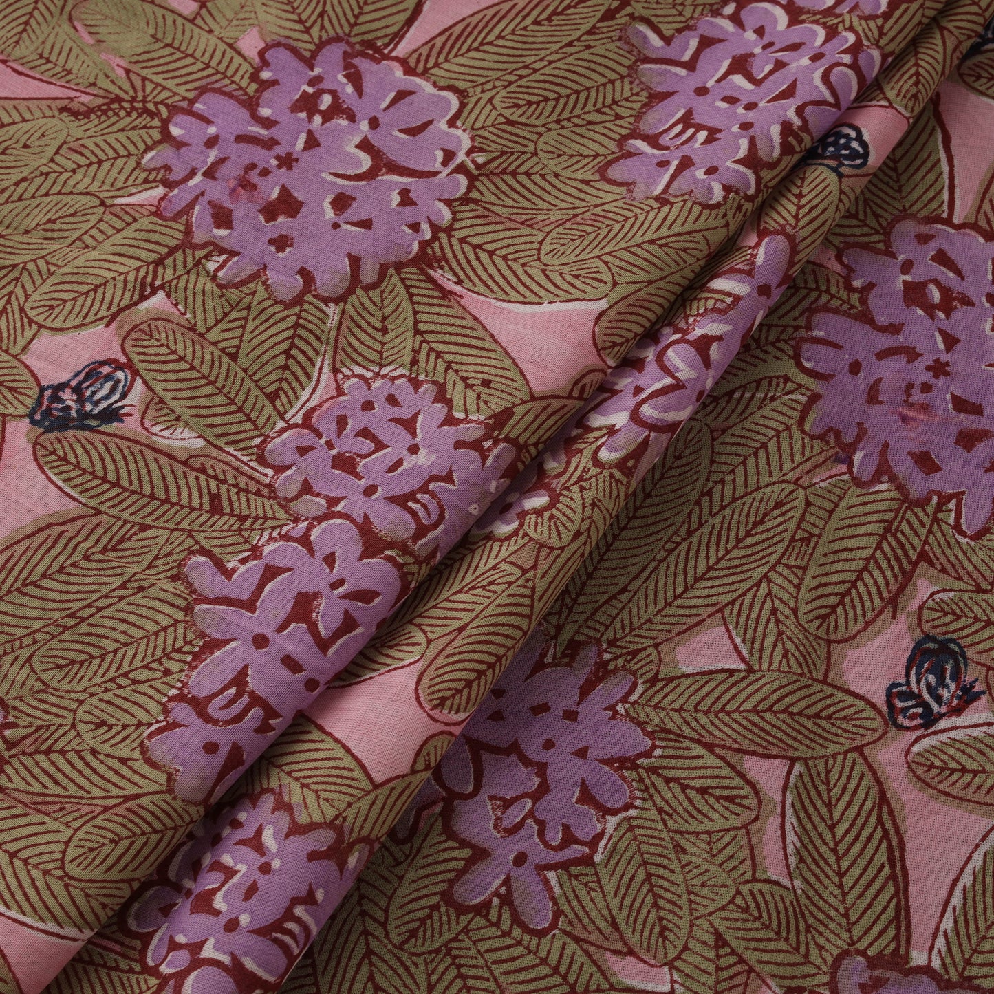 Rasa Lobhi Champa Motif Floral Hand Block Printed Cotton Fabric 11