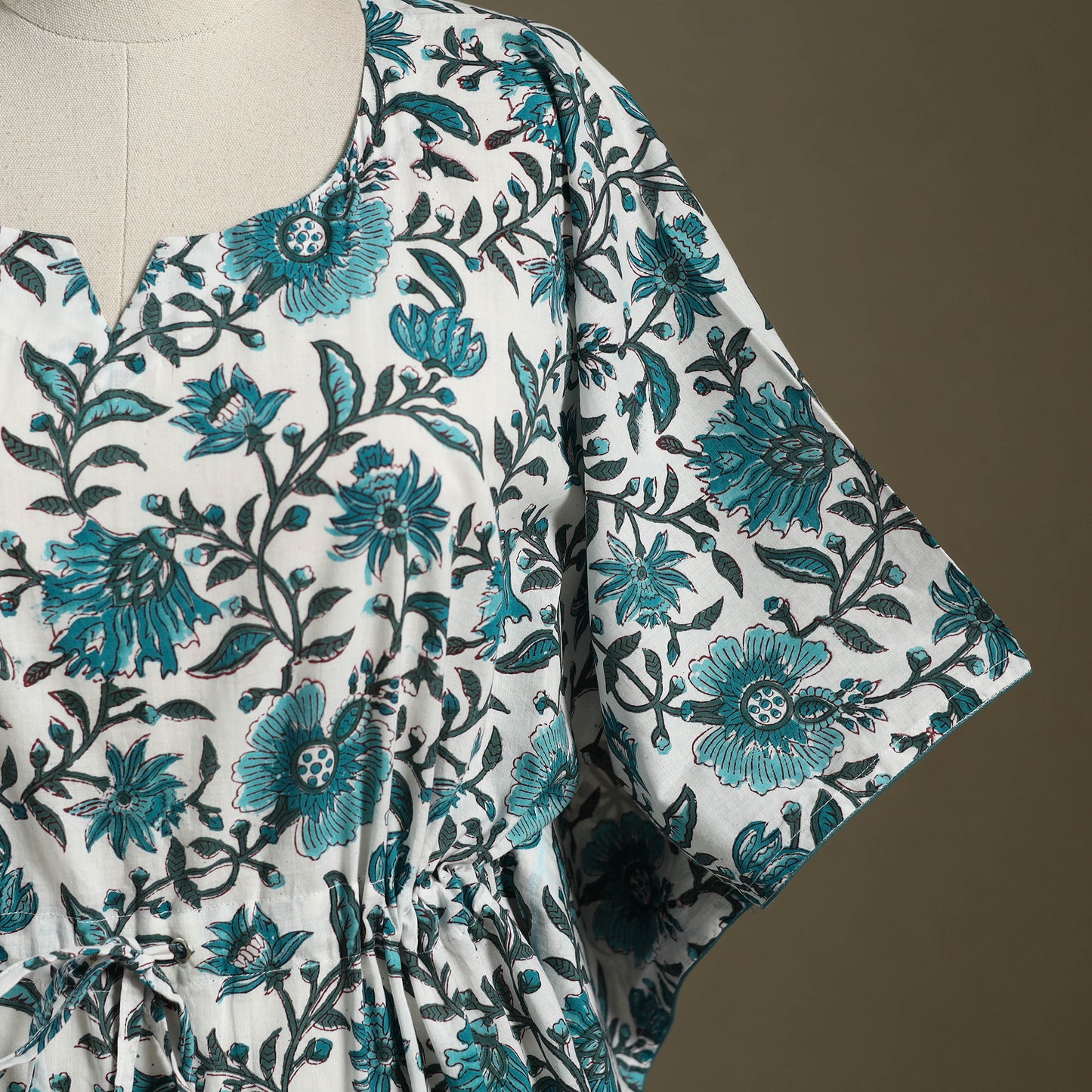 Sanganeri Block Print Cotton Kaftan (Short)