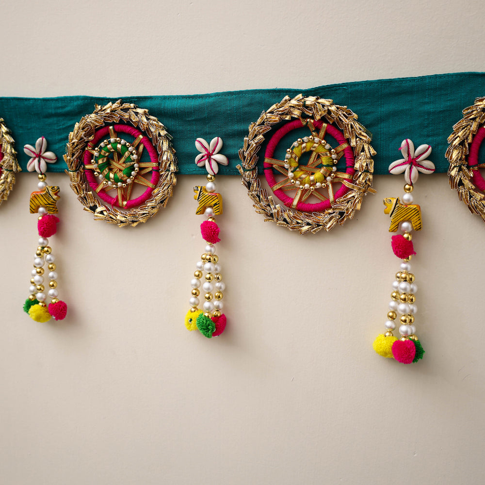 Diwali Decor Handmade Gota & Bead Work Toran 23