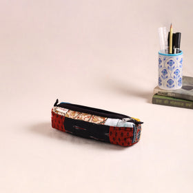 Patchwork quilted pencil pouch